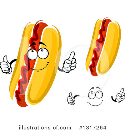 Royalty-Free (RF) Hot Dog Clipart Illustration by Vector Tradition SM - Stock Sample #1317264