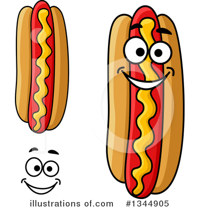 Royalty-Free (RF) Hot Dog Clipart Illustration by Vector Tradition SM - Stock Sample #1344905
