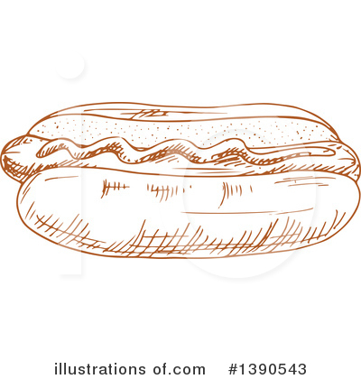Royalty-Free (RF) Hot Dog Clipart Illustration by Vector Tradition SM - Stock Sample #1390543