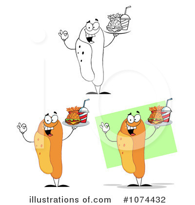 Royalty-Free (RF) Hot Dogs Clipart Illustration by Hit Toon - Stock Sample #1074432