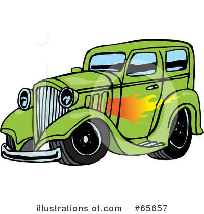 Royalty-Free (RF) Hot Rod Clipart Illustration by Dennis Holmes Designs - Stock Sample #65657