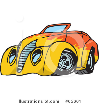 Royalty-Free (RF) Hot Rod Clipart Illustration by Dennis Holmes Designs - Stock Sample #65661
