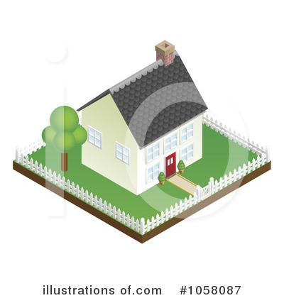 Royalty-Free (RF) House Clipart Illustration by AtStockIllustration - Stock Sample #1058087