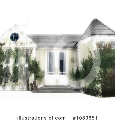 Royalty-Free (RF) House Clipart Illustration by Leo Blanchette - Stock Sample #1080651