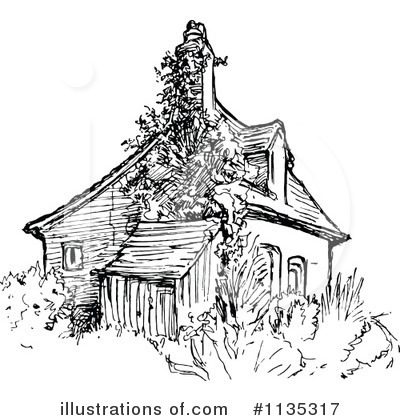 Royalty-Free (RF) House Clipart Illustration by Prawny Vintage - Stock Sample #1135317