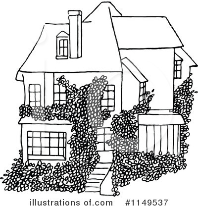 Royalty-Free (RF) House Clipart Illustration by Prawny Vintage - Stock Sample #1149537