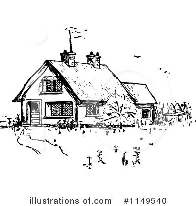 Royalty-Free (RF) House Clipart Illustration by Prawny Vintage - Stock Sample #1149540