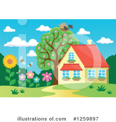 Royalty-Free (RF) House Clipart Illustration by visekart - Stock Sample #1259897