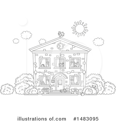 Royalty-Free (RF) House Clipart Illustration by Alex Bannykh - Stock Sample #1483095