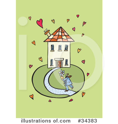 Royalty-Free (RF) House Clipart Illustration by Lisa Arts - Stock Sample #34383