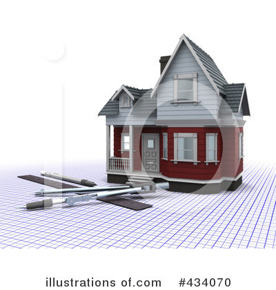 Royalty-Free (RF) House Clipart Illustration by KJ Pargeter - Stock Sample #434070