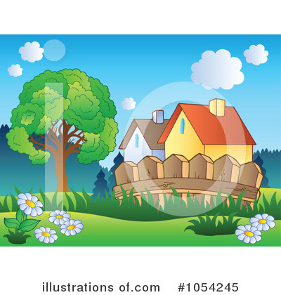 Royalty-Free (RF) Houses Clipart Illustration by visekart - Stock Sample #1054245