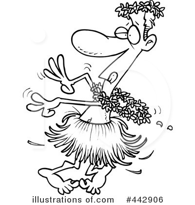 Royalty-Free (RF) Hula Dancer Clipart Illustration by toonaday - Stock Sample #442906