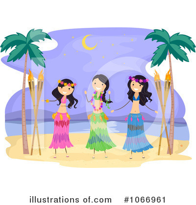 Royalty-Free (RF) Hula Dancers Clipart Illustration by BNP Design Studio - Stock Sample #1066961