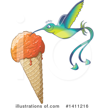 Royalty-Free (RF) Hummingbird Clipart Illustration by Zooco - Stock Sample #1411216