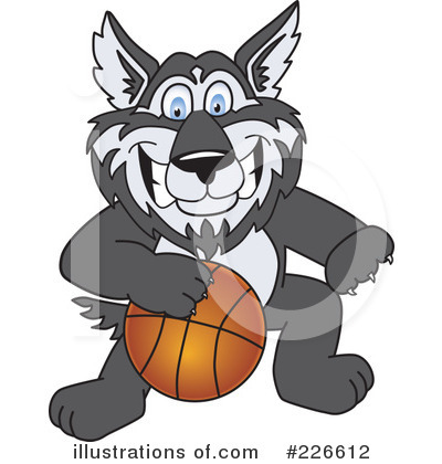 Royalty-Free (RF) Husky Mascot Clipart Illustration by Mascot Junction - Stock Sample #226612