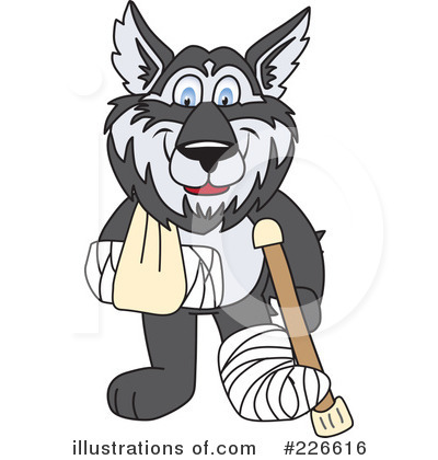 Royalty-Free (RF) Husky Mascot Clipart Illustration by Mascot Junction - Stock Sample #226616