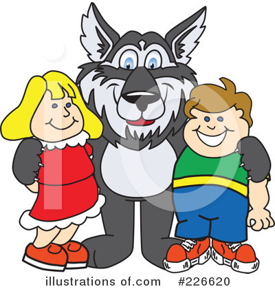Royalty-Free (RF) Husky Mascot Clipart Illustration by Mascot Junction - Stock Sample #226620
