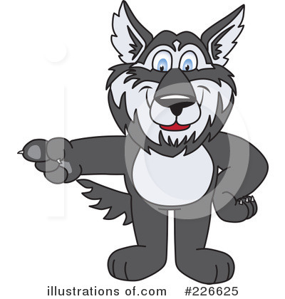 Royalty-Free (RF) Husky Mascot Clipart Illustration by Mascot Junction - Stock Sample #226625