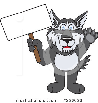 Royalty-Free (RF) Husky Mascot Clipart Illustration by Mascot Junction - Stock Sample #226626
