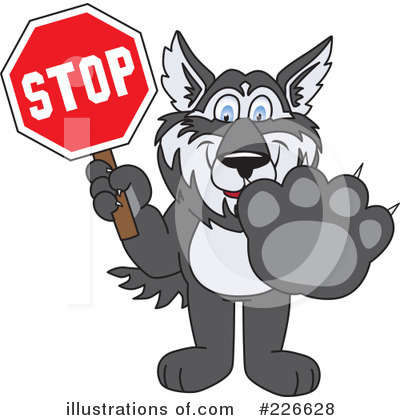 Royalty-Free (RF) Husky Mascot Clipart Illustration by Mascot Junction - Stock Sample #226628