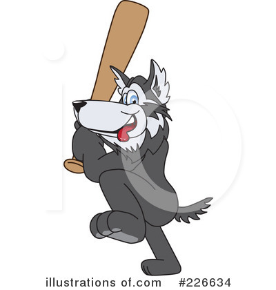 Royalty-Free (RF) Husky Mascot Clipart Illustration by Mascot Junction - Stock Sample #226634