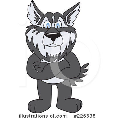 Royalty-Free (RF) Husky Mascot Clipart Illustration by Mascot Junction - Stock Sample #226638