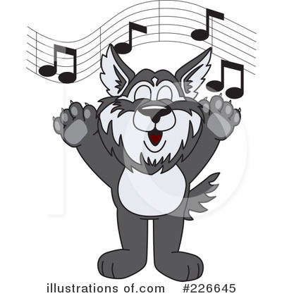 Royalty-Free (RF) Husky Mascot Clipart Illustration by Mascot Junction - Stock Sample #226645