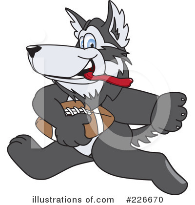 Royalty-Free (RF) Husky Mascot Clipart Illustration by Mascot Junction - Stock Sample #226670