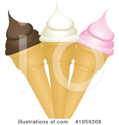 Ice Cream Cone Clipart #1059308 by elaineitalia