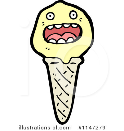 Royalty-Free (RF) Ice Cream Cone Clipart Illustration by lineartestpilot - Stock Sample #1147279