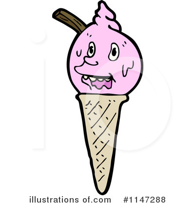 Royalty-Free (RF) Ice Cream Cone Clipart Illustration by lineartestpilot - Stock Sample #1147288