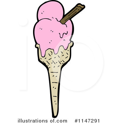 Royalty-Free (RF) Ice Cream Cone Clipart Illustration by lineartestpilot - Stock Sample #1147291