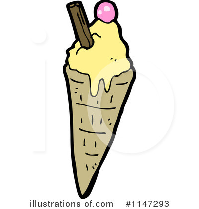 Royalty-Free (RF) Ice Cream Cone Clipart Illustration by lineartestpilot - Stock Sample #1147293