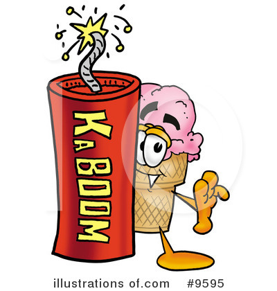 Royalty-Free (RF) Ice Cream Cone Clipart Illustration by Mascot Junction - Stock Sample #9595