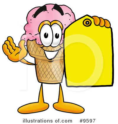 Royalty-Free (RF) Ice Cream Cone Clipart Illustration by Mascot Junction - Stock Sample #9597