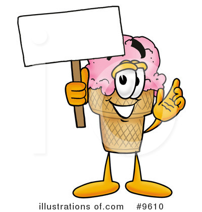 Royalty-Free (RF) Ice Cream Cone Clipart Illustration by Mascot Junction - Stock Sample #9610