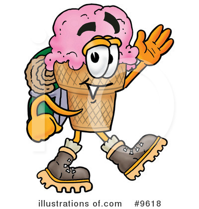 Royalty-Free (RF) Ice Cream Cone Clipart Illustration by Mascot Junction - Stock Sample #9618