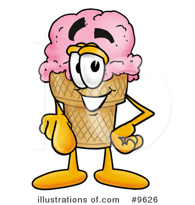 Royalty-Free (RF) Ice Cream Cone Clipart Illustration by Mascot Junction - Stock Sample #9626