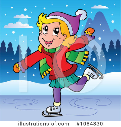 Royalty-Free (RF) Ice Skating Clipart Illustration by visekart - Stock Sample #1084830