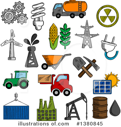 Forklift Clipart #1380845 by Vector Tradition SM