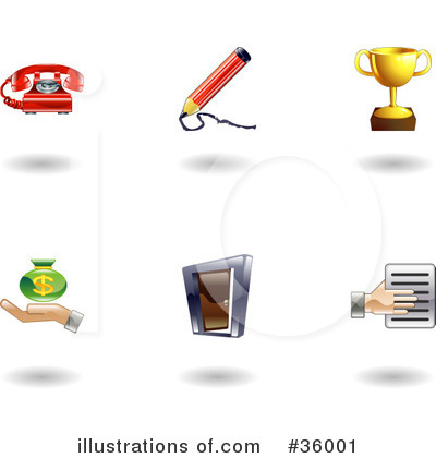 Royalty-Free (RF) Icons Clipart Illustration by AtStockIllustration - Stock Sample #36001