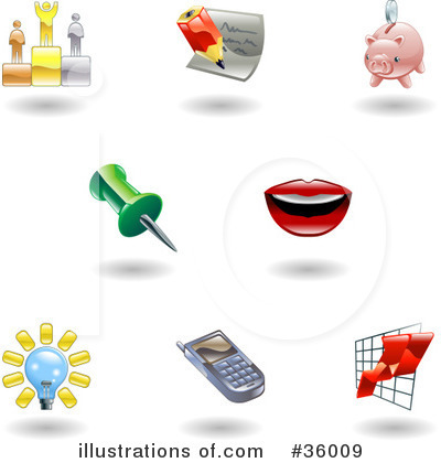 Royalty-Free (RF) Icons Clipart Illustration by AtStockIllustration - Stock Sample #36009