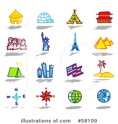 Royalty-Free (RF) Icons Clipart Illustration by NL shop - Stock Sample #58109