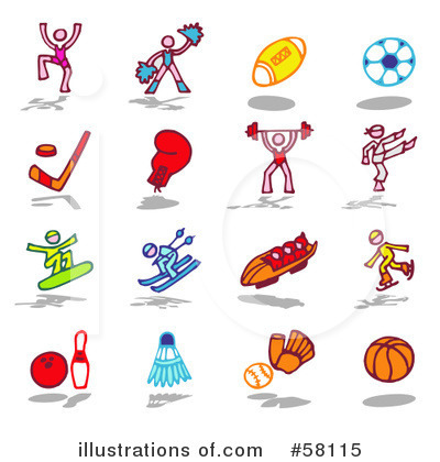 Royalty-Free (RF) Icons Clipart Illustration by NL shop - Stock Sample #58115