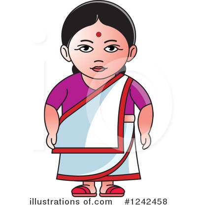 Royalty-Free (RF) Indian Woman Clipart Illustration by Lal Perera - Stock Sample #1242458