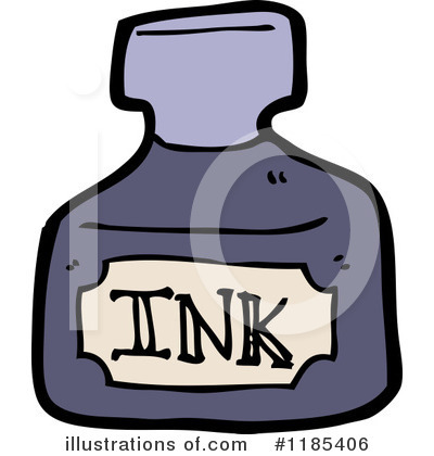 Royalty-Free (RF) Ink Bottle Clipart Illustration by lineartestpilot - Stock Sample #1185406