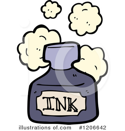 Royalty-Free (RF) Ink Bottle Clipart Illustration by lineartestpilot - Stock Sample #1206642