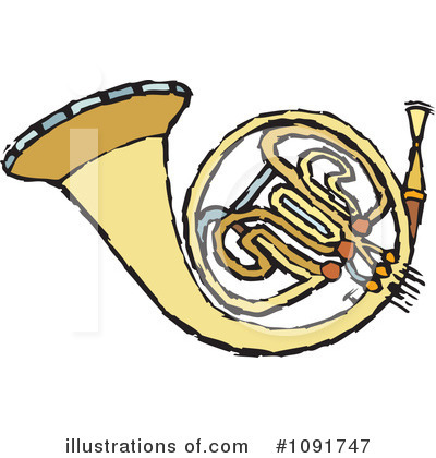French Horn Clipart #1091747 by Steve Klinkel
