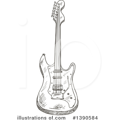 Electric Guitar Clipart #1390584 by Vector Tradition SM
